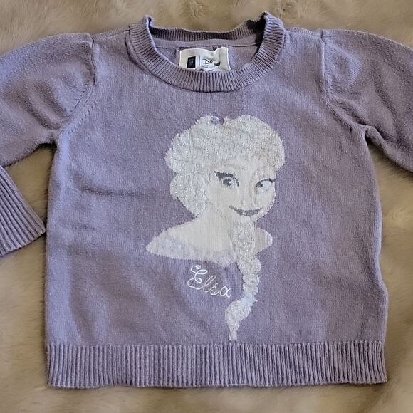 gap/disney Other - BABY GAP DISNEY FROZEN ELSA LILAC BELL SLEEVE SWEATER, SIZE 18-24 MONTHS